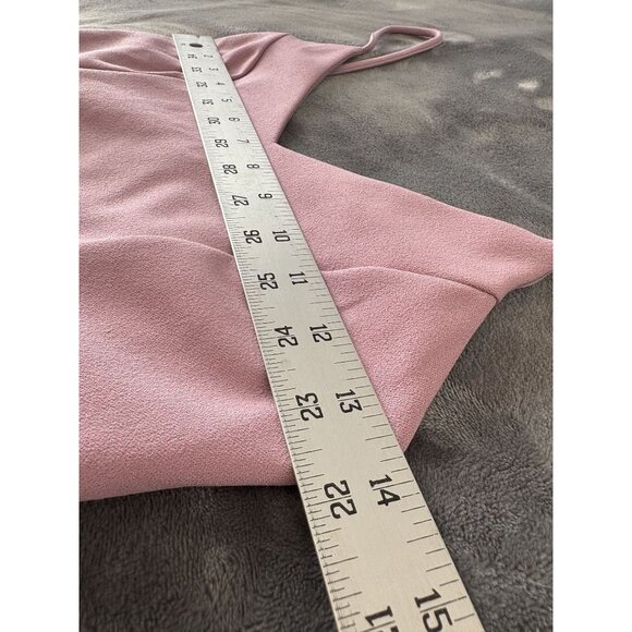 Lulus Draped V-Neck Spaghetti Strap Mini Dress S Dusty Pink Formal Wedding Guest - Picture 6 of 8